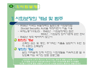 사회보장(사회보험, 연금보험, 국민연금, 건강보험, 노인장기요양보험, 산업재해보상보험, 고용보험) PPT 프레젠테이션-1