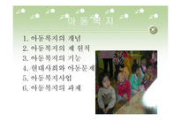 아동복지(개념, 원칙, 기능, 아동문제, 아동복지사업, 과제) PPT 프레젠테이션-1