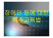 장애인 등에 대한 특수교육법 -입법추진배경, 법률연혁, 주요내용, 문제점 및 관련이슈-1
