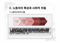 한국의 노동문제와 사회복지대책(한국의 노동복지,노동복지정책, 노동자 특성,사회적 위험)-5