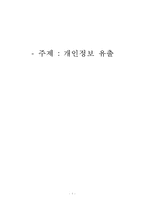개인정보 유출 문제와 해결 정책 분석-1