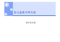 정신질환자복지(정신보건법, 정신보건시설, 보호및치료, 퇴원심사청구, 권인보호) PPT 파워포인트-1