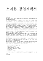 경영학 - 소자본 창업계획서-1