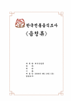 한국전통음식-음청류 조사-1