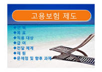 고용보험제도(발표용 PPT 파워포인트 프레젠테이션, 사회보험)-1