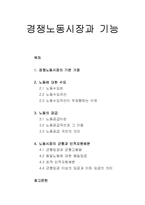 경쟁노동시장과 기능 - 경쟁노동시장의 기본 가정, 노동에 대한 수요, 노동의 공급, 노동시장의 균형과 인적자원분배-1
