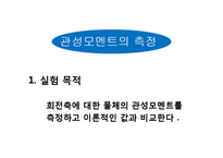 [자연과학] 관성모멘트의 측정 PPT-1