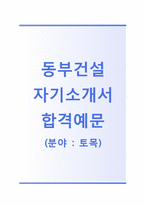 (동부건설자기소개서 + 면접기출문제합격자스펙) 동부건설(토목) 자기소개서 합격예문 [동부건설자소서동부그룹지원동기채용항목]-1
