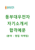 (동부대우전자자기소개서 + 면접기출문제합격자스펙) 동부대우전자(영업마케팅) 자기소개서 합격예문 [동부대우전자자소서동부대우전자채용지원동기첨삭항목]-1