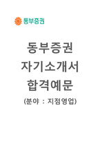 (동부증권자기소개서 + 면접기출문제) 동부증권(영업지점영업) 자기소개서 합격예문 [동부증권자소서 동부그룹채용지원동기첨삭항목]-1