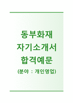 (동부화재자기소개서 + 면접기출문제합격자스펙) 동부화재(개인영업) 자기소개서 합격예문 [동부화재자소서 동부그룹채용지원동기첨삭항목]-1