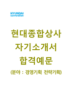 (현대종합상사자기소개서 + 면접기출문제) 현대종합상사(경영기획전략기획) 자기소개서 합격예문 [현대종합상사자소서첨삭항목지원동기]-1