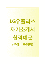 (LG유플러스자기소개서 + 면접기출문제합격자스펙) LG유플러스(마케팅사무직)자기소개서 합격예문 [LG유플러스자소서LGU+LG채용항목]-1