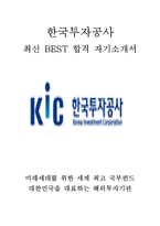 한국투자공사 인턴 최신 BEST 합격 자기소개서!!!!-1