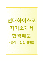 (현대하이스코자기소개서+면접족보) 현대하이스코(상반기인턴영업) 자기소개서 합격예문 [현대하이스코자소서현대하이스코인턴자기소개서첨삭항목]-1
