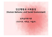 (인간행동과사회환경) 성격심리학이론, 프로이드, 에릭슨, 아들러 생애와 성격이론 PPT, 파워포인트-1