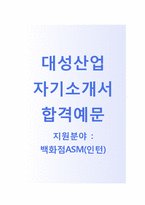 (대성산업자기소개서+면접족보) 대성산업(백화점ASM인턴) 자기소개서 우수예문 [대성산업자소서대성산업인턴사원채용지원동기첨삭항목]-1