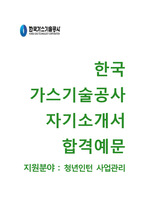 (한국가스공사자기소개서 + 면접기출문제합격자스펙) 한국가스공사(청년인턴사업관리) 자기소개서 우수예문 [한국가스공사자소서한국가스공사인턴채용인턴사원자기소개서]-1