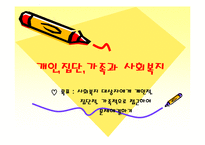 개인, 집단, 가족과 사회복지(사회와 복지, 파워포인트) PPT-1