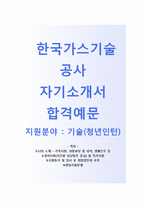 [한국가스기술공사자기소개서] 한국가스기술공사 청년인턴기술 자기소개서 합격예문 [한국가스기술공사자소서한국가스기술공사인턴채용첨삭항목]-1