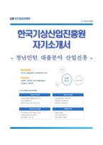 (한국기상산업진흥원자기소개서 + 면접족보) 한국기상산업진흥원(청년인턴)자소서 [한국기상산업진흥원합격자기소개서한국기상산업진흥원자소서항목]-1
