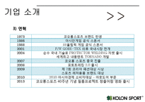 코오롱스포츠 경영전략분석과 코오롱스포츠 기업분석및 SWOT분석 PPT레포트-6