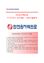 (한전원자력연료자기소개서 + 면접족보) 한전원자력연료자소서 [한전원자력연료합격자기소개서한전원자력연료자소서항목]-1