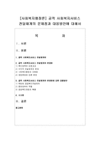 [사회복지행정론] 공적 사회복지서비스 전달체계의 문제점과 대응방안에 대해서-1