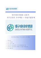 [대구파티마병원자기소개서] 대구파티마병원 간호직 합격자소서와 면접기출문제,대구파티마병원간호사자기소개서,대구파티마병원자소서항목-1