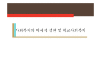 사회복지의 미시적 실천 및 학교사회복지-1