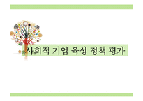 사회적 기업 육성 정책 평가-1