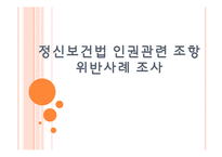 정신보건법 인권관련 조항 위반사례 조사-1