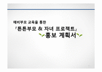 예비부모교육을 통한 튼튼부모&자녀 프로그램 홍보계획서(가족생활교육 홍보방법)-1