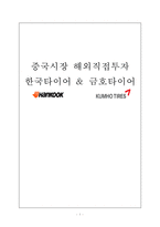 한국타이어 & 금호타이어의 중국진출 성공 사례-1