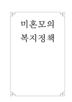 미혼모의 복지정책-1