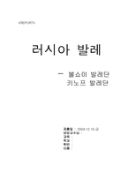 [러시아문화] 러시아의 발레에 대하여-6
