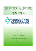 (일산백병원자기소개서+면접족보) 일산백병원(간호사)자소서 [인제대학교일산백병원합격자기소개서인제대학교일산백병원간호직자소서]-1