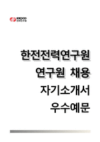 (전력연구원자기소개서+면접예상문제) 한전전력연구원자소서,한국전력연구원자기소개서,전력연구원합격자소서,kepco전력연구원,면접기출문제-1