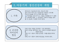 아동기 정신건강(정신건강론, 아동기의발달, 아동기의정신건강, 아동기욕구와문제, 아동기의정신건강개입) PPT-6