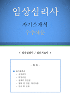 임상심리사 자기소개서 우수예문(임상심리사 자소서,심리치료사 자기소개서,심리상담사 자기소개서,청소년심리상담사 자소서,아동심리상담사 합격예문)-1