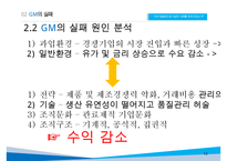GM 기업분석과 GM 실패사례와 극복위한 경영전략분석및 GM 현상황과 향후전망연구 PPT-12