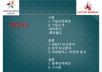 에버랜드 vs 롯데월드 기업비교분석과 에버랜드,롯데월드 마케팅 7P,STP,SWOT전략 비교분석및 향후전략제안과 시사점 PPT-2