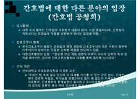 간호법, 간호법 제정, 의료법과 간호법의 비교, 국내외 간호법 비교, 간호계의 노력, 간호법 제정에 관한 쟁점 사항-18