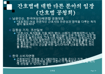 간호법, 간호법 제정, 의료법과 간호법의 비교, 국내외 간호법 비교, 간호계의 노력, 간호법 제정에 관한 쟁점 사항-19