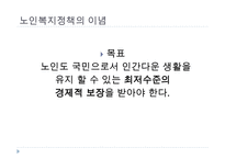 노인복지정책, 독거노인에게 행해지는 프로그램, 노인복지정책의 개념, 노인복지정책의 이념, 사회보장정책, 공공부조정책, 사회적서비스프로그램-4