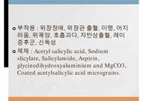 중추신경게약물, 진통제, 항염제, 진정수면제, 항정신병약, 아편 알칼로이드, 비스테로이드성항염제, 정신병치료제-16