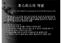호스피스, 호스피스개념, 호스피스특성, 호스피스팀접근, 호스피스와 사별관리, 호스피스와 사례, 호스피스 사회사업, 사회사업의역할, 사회사업의기능-6