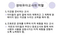 [우수레포트] [생태유아교육 모든 것] 생태유아교육 개념, 생태유아교육 특징, 생태유아교육 모든 것PPT자료 수정 다운 홍보-14