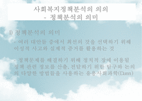 [사회社會복지정책분석] 사회복지정책분석의 의미, 사회복지정책분석의 과정, 사회복지정책분석의 분석방법, 사회복지정책분석의 분석틀-3