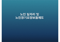 [우리나라의 노인복지제도] 노인 일자리 및 노인장기요양보험제도를 중심으로-1